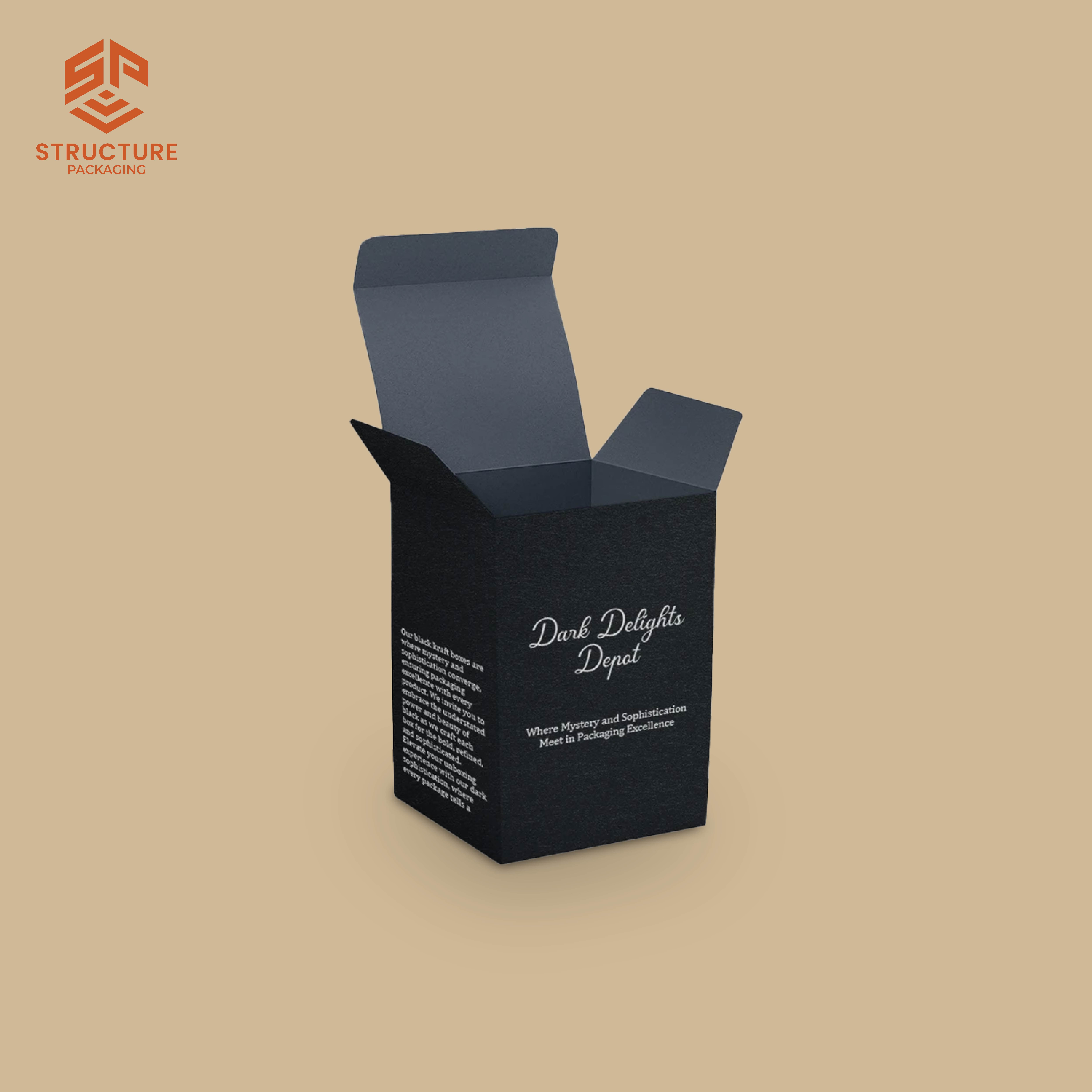 Custom black tuck top box
