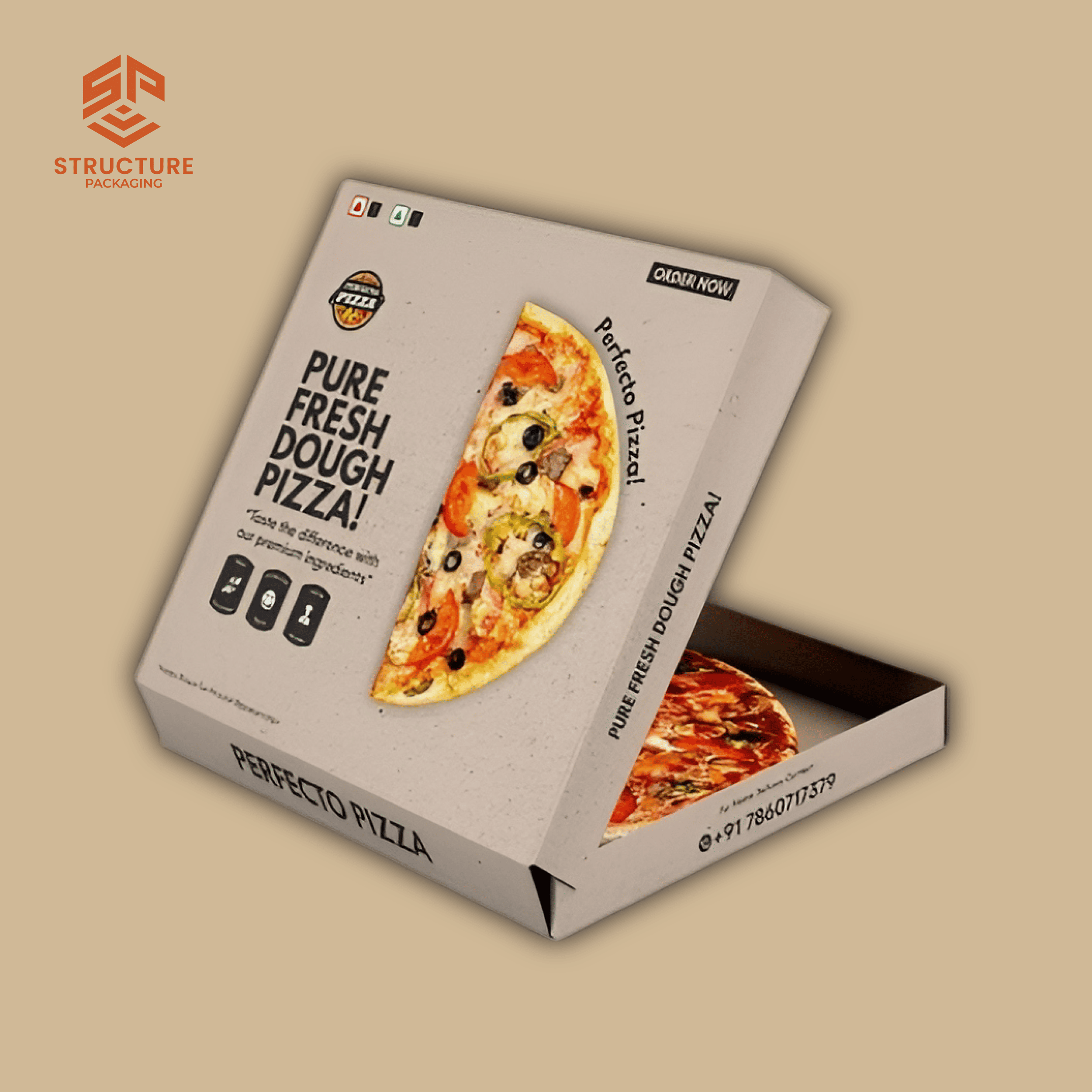 Custom Logo Printed Pizza Boxes